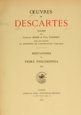 Couverture de Descartes - Oeuvres complètes (AT) VII